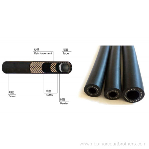 thin wall rubber hose 5 layers auto ac rubber hose